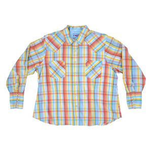 Roper Women's Long Sleeve Pearl Snap Multicolor Western Shirt Size 2X